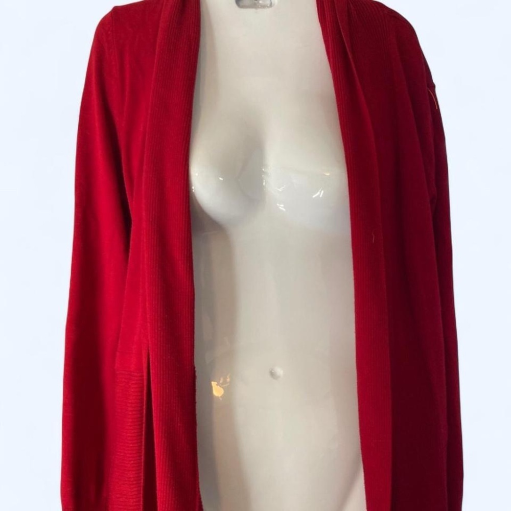 Red cardigan with pockets Size M #cardigan Joan Vass